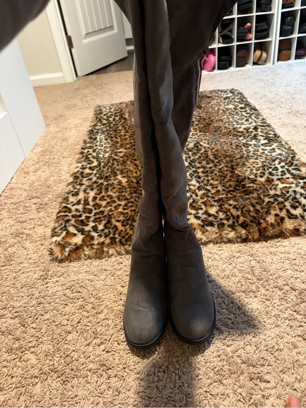 Tall Over-the-Knee Women's Boots in Charcoal Gray